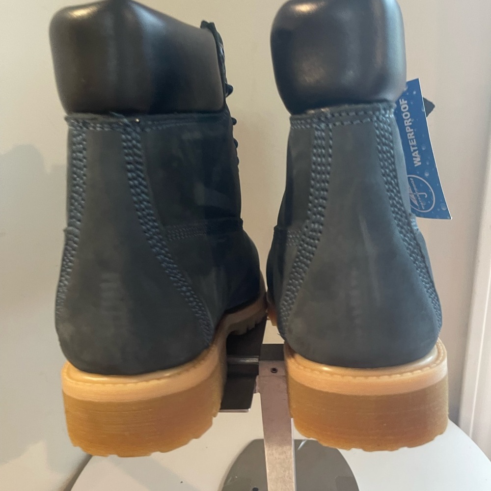 Waterproof Men's 6 Inch Tall Blue Nubuck Leather Boots NEW - Picture 8 of 10